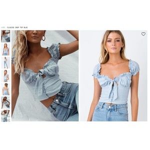 Princess Polly Light Blue Crop Top